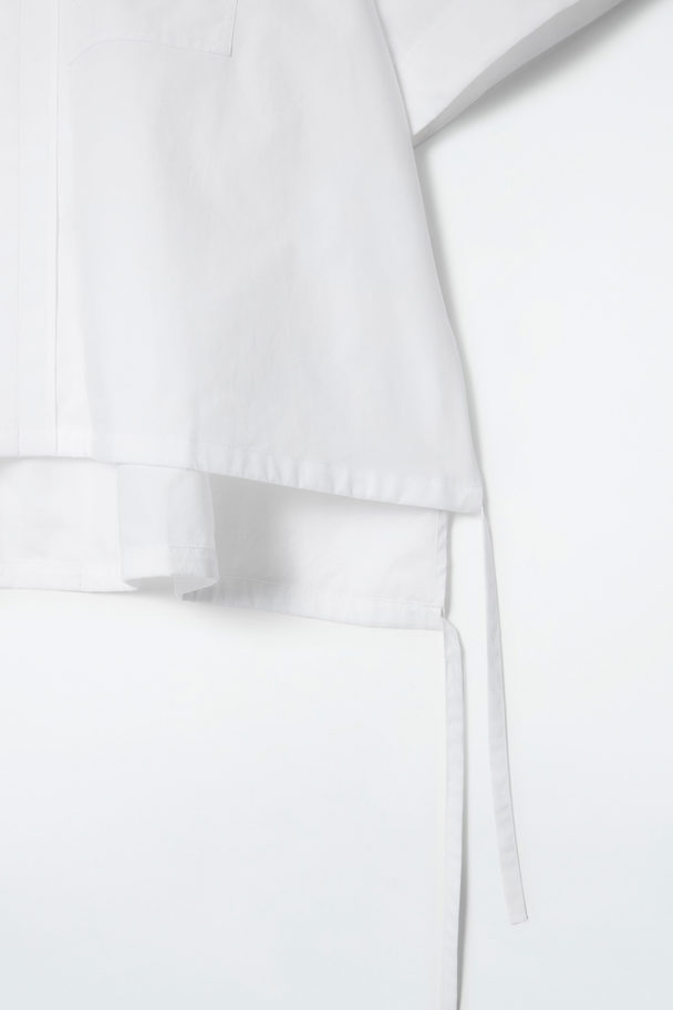 COS Open-collar Drawstring Blouse White