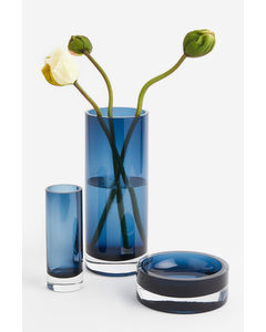 Tall Glass Vase Blue