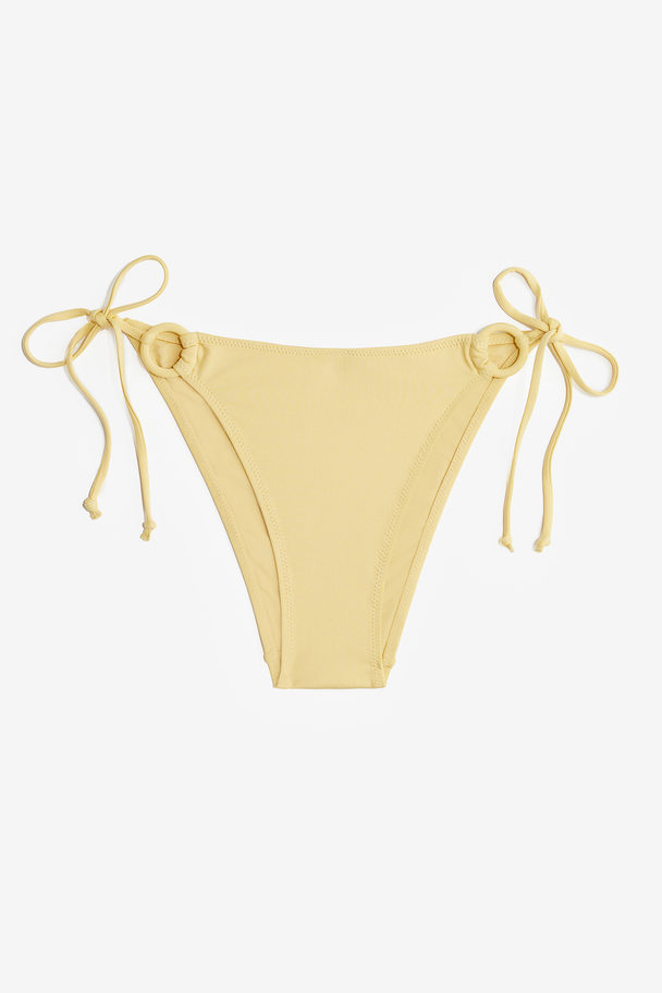 H&M Tie Tanga Bikini Bottoms Light Yellow