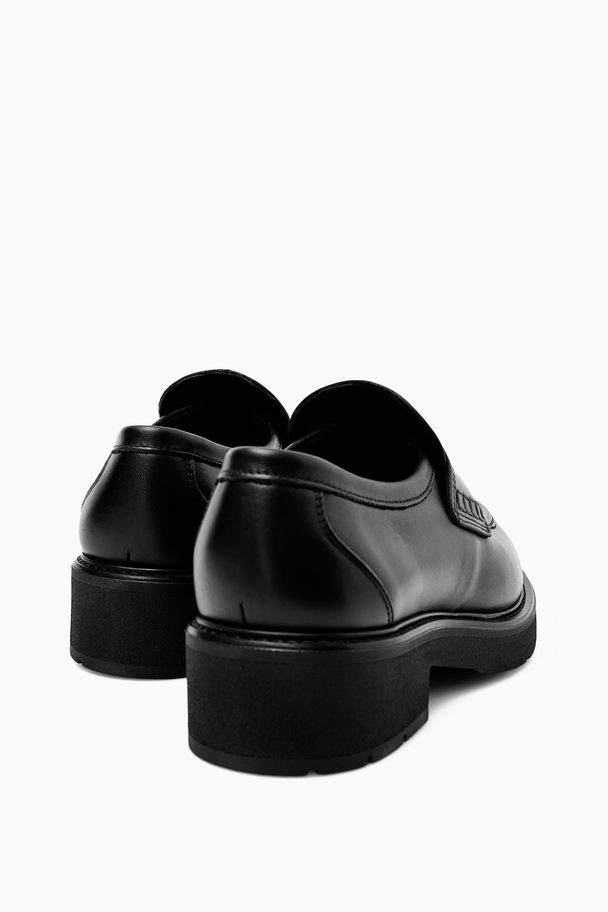 COS Chunky Leather Penny Loafers Black