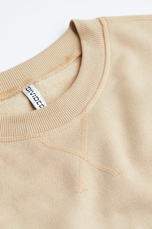 H&M H&m+ Oversized Sweatshirt Beige