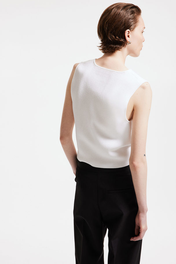 H&M Asymmetric-neck Vest Top White