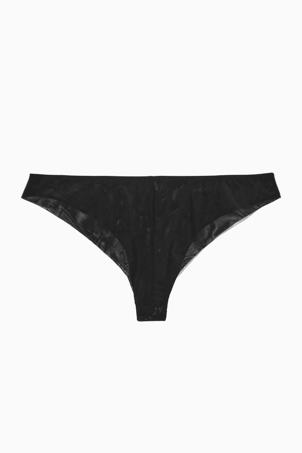 COS Embroidered Mesh Briefs Black