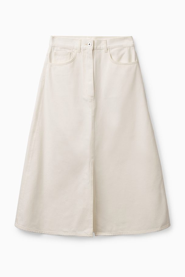 COS A-line Denim Skirt White