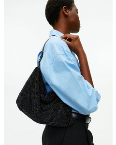 Rhinestone Shoulder Bag Black
