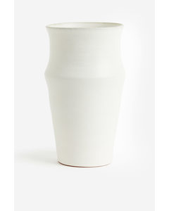 Høy Vase I Terrakotta Hvit