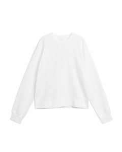 Sweatshirt mit Rundhalsausschnitt Weiß