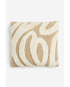 Tufted-motif Cushion Cover Beige/patterned