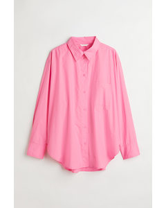H&m+ Oversized Bomuldsskjorte Rosa