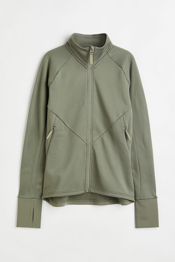 H&M Mid Layer Jacket Dark Khaki Green