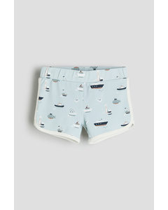 Swimming Trunks Light Dusty Turquoise/boats