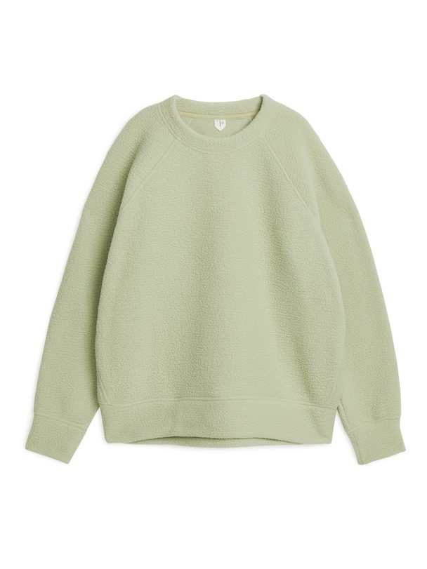 Arket Fleece-Sweatshirt Hellgrün