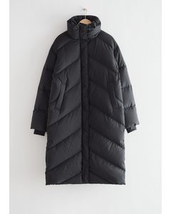 Oversized Down Puffer Coat Black
