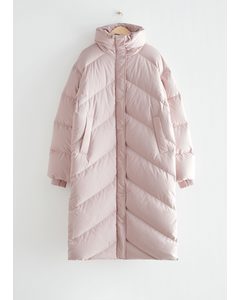 Oversized Down Puffer Coat Light Pink