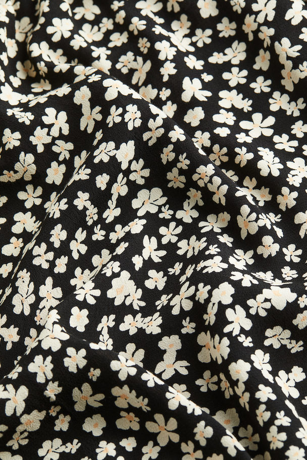 H&M Mama Frill-trimmed Dress Black/small Flowers