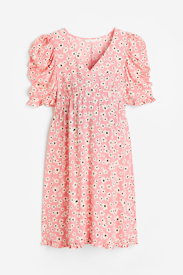 H&M Mama Frill-trimmed Dress Pink/small Flowers
