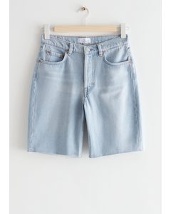 Precious Cut Jeans-Shorts Hellblau