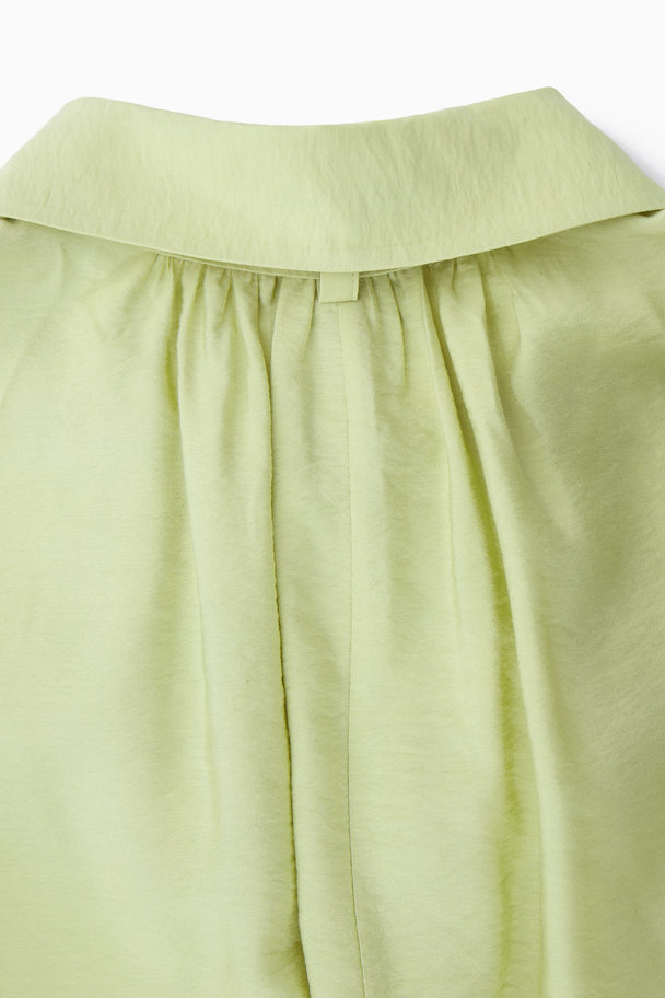 COS Bow Sleeveless Midi Shirt Dress Light Green