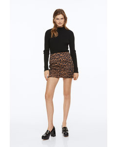 Short Skirt Brown/leopard Print