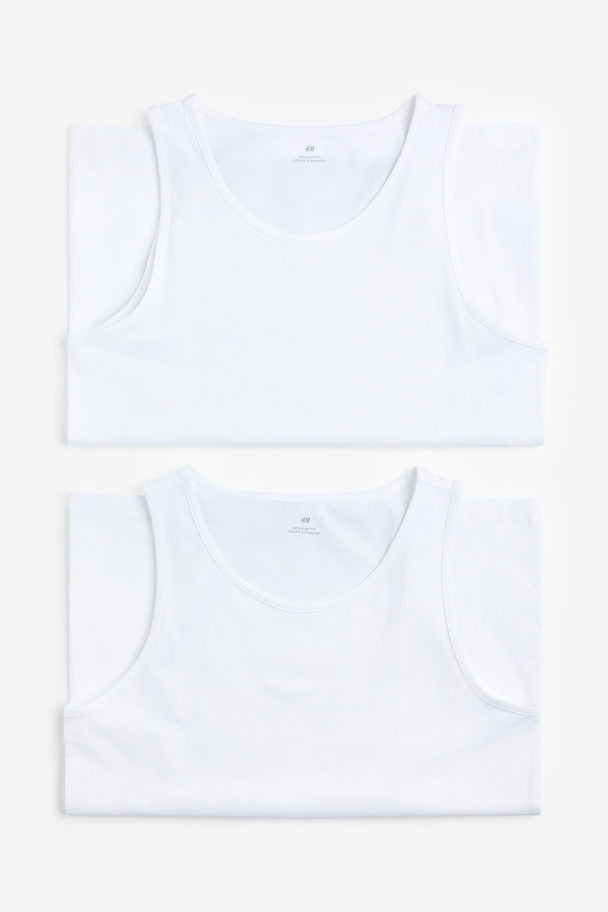 H&M 2-pack Regular Fit Vest Tops White