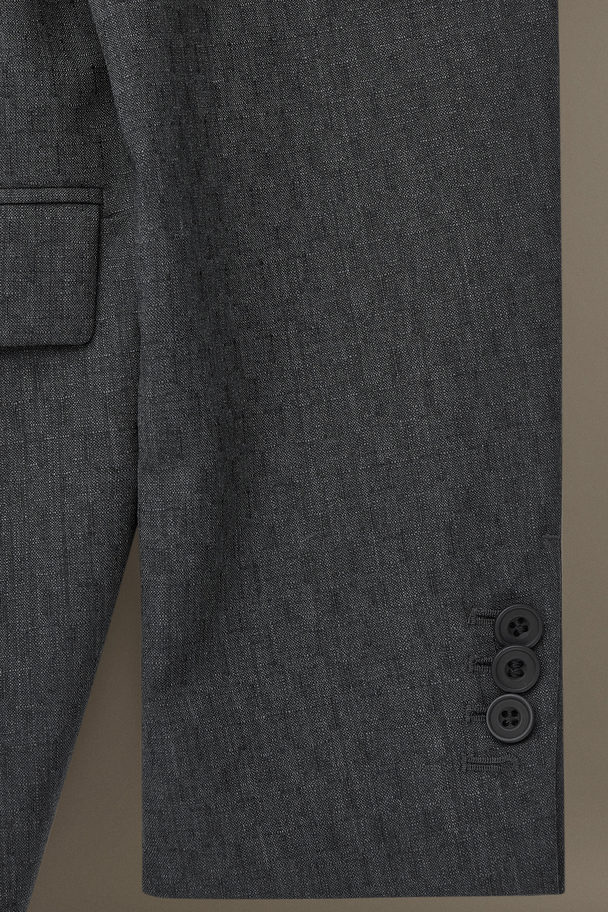COS Wool-jacquard Blazer - Slim Grey Mélange