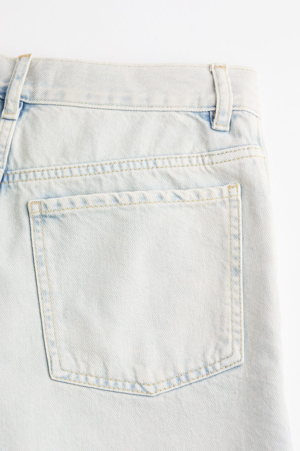 H&M High Waist Denim Shorts Light Denim Blue