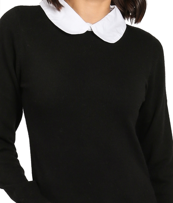 C&Jo Peter Pan Collar Sweater In Bi-color