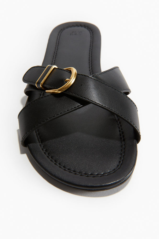 H&M Buckle-detail Sandals Black