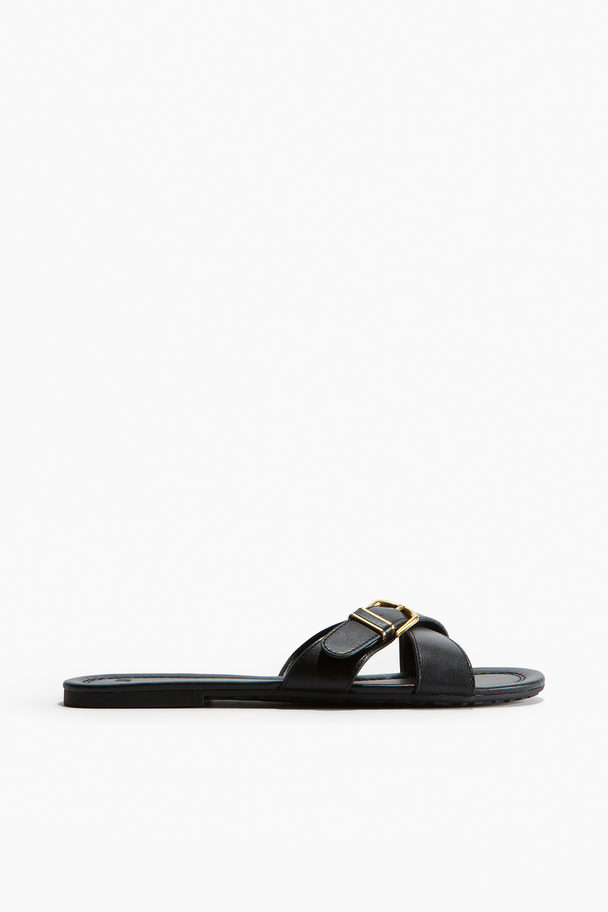 H&M Buckle-detail Sandals Black