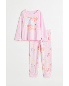 Jersey Pyjamas Pink/unicorns