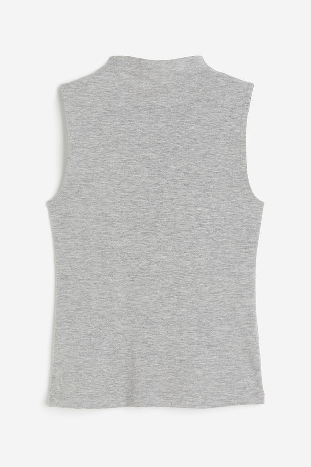 H&M Turtleneck Vest Top Grey Marl