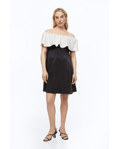 Mama Off Shoulder-kjole Sort/hvid