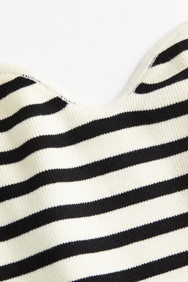 H&M Rib-knit Tube Top White/striped