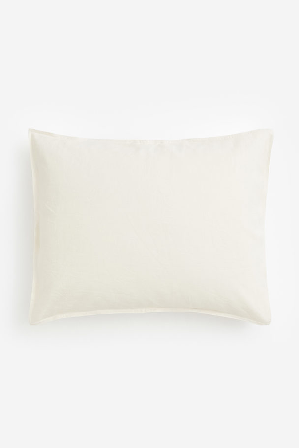 H&M HOME Washed Linen-blend Pillowcase Natural White