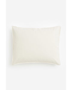 Washed Linen-blend Pillowcase Natural White