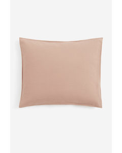 Washed Linen-blend Pillowcase Beige