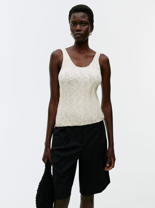 ARKET Boucle Tanktop Hvit Melange