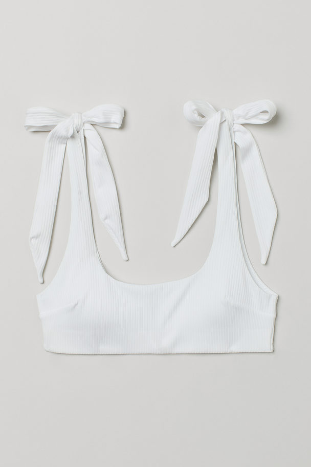 H&M Wattiertes Bikinitop Weiß