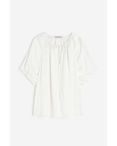 Oversized Tie-top Blouse White
