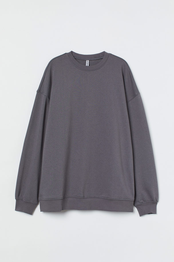 H&M Oversized Sweatshirt Mørkegrå