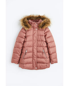 Hooded Puffer Jacket Old Rose