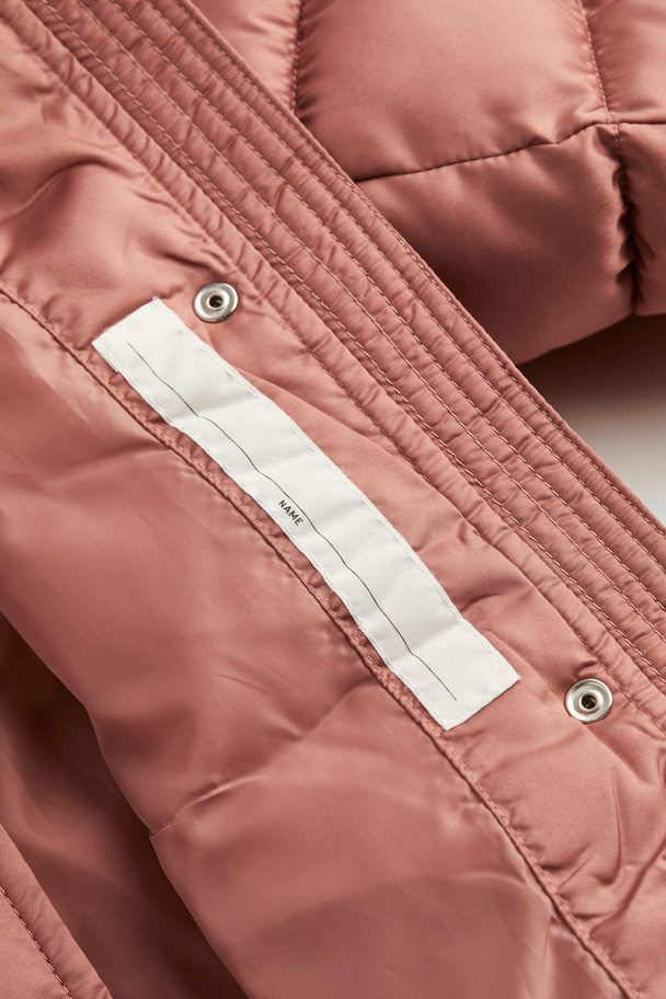 H&M Puffer Jacket mit Kapuze Altrosa