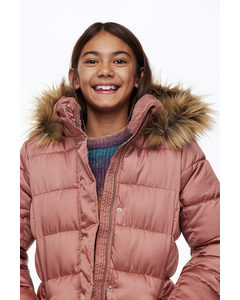 Hooded Puffer Jacket Old Rose