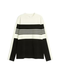 Pullover aus Wollmischung Schwarz/Weiß