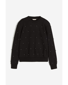 Bead-decorated Sweatshirt Black/beads