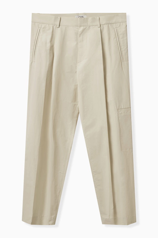 COS Tapered Cargo Trousers Cream
