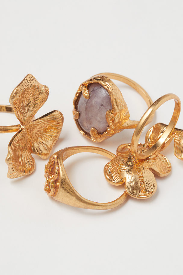 H&M 4-pack Rings Gold-coloured