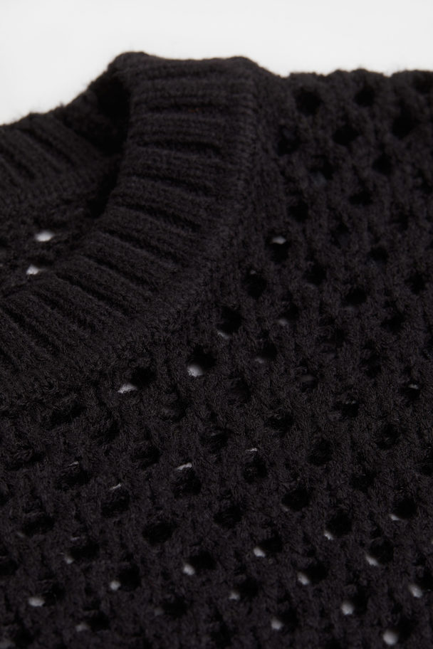 H&M Hole-knit Jumper Black