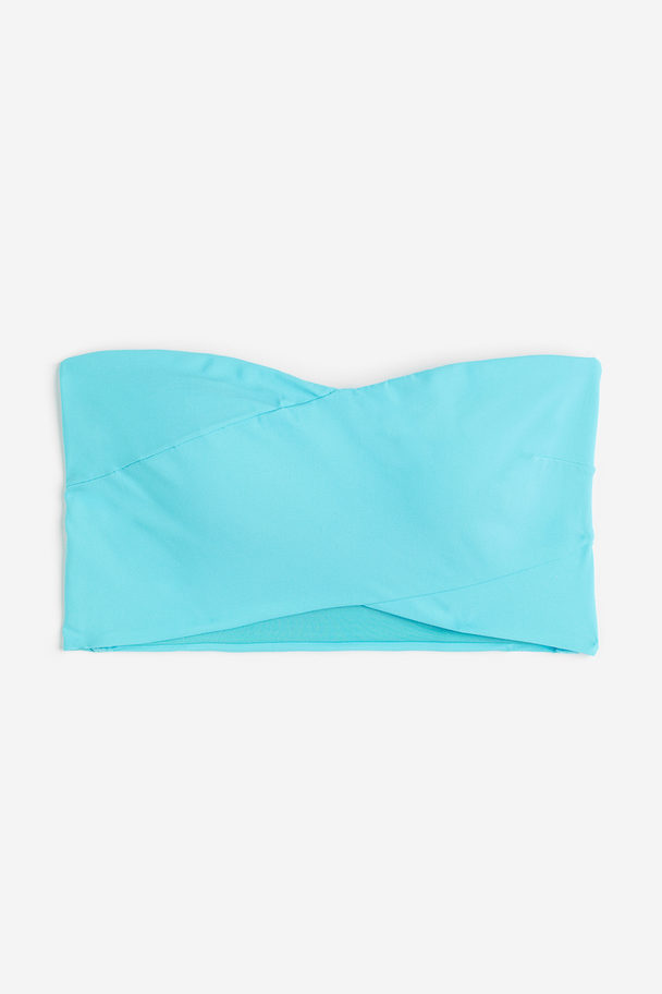 H&M Padded Bandeau Bikini Top Turquoise