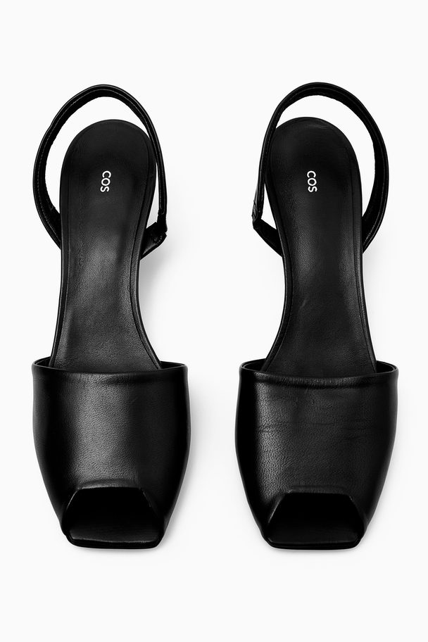 COS Slingback-sandal I Läder Svart
